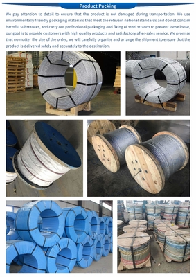 Nichtlegiertes 1x7 Durchmesser ASTM A 475 Hochzugsfestigkeit Galvanisierte 7 Drähte 0,33 mm Stahlstrang Galvanisiertes Stahldrahtseil