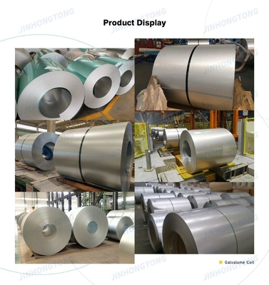 Regelmäßiges Spangelfabrikmaterial DC51D AZ150 Hot Dip Aluzinc Roll 55% Al-Zn Stahlspule mit GS-Zertifikat