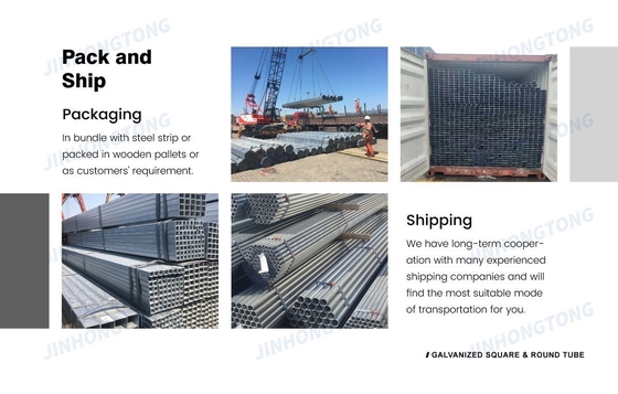 Festiges 2x2 Quadratrohr aus Stahl Kohlenstoffhöhlender Abschnitt 1x1 Galvanisiertes Quadratrohr aus Stahl mit Zinkbeschichtung