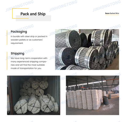 2.5±0.1mm Kerndraht Durchmesser. BTO22 Roll Hot Dip Galvanized Razor Stacheldraht für Fechten