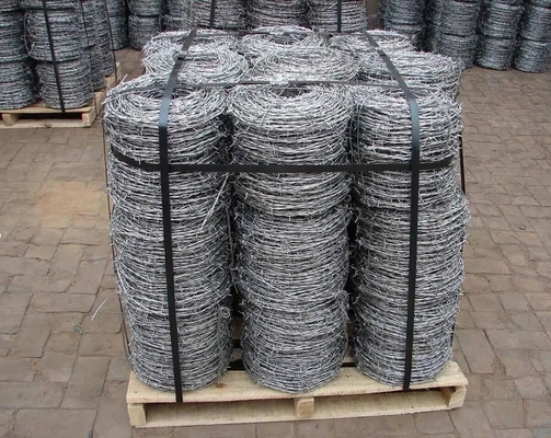 ASTM 6 8 9 10 12 14 18 20 Heißgetränkter galvanisierter Stacheldraht mit Stacheldurchmesser und Kundenanforderungen an Eisendraht
