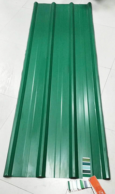 SGCC Mittlere harte Wellfarbe Galvanisiertes Blatt DX51D DX52D 0,5MM 0,8MM Grün PPGI Dachplatte für Ihre Anforderungen