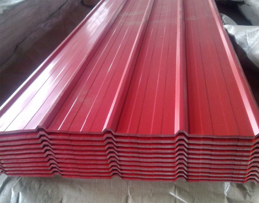 Abwicklung Farbbeschichtete PPGL Welldeckenplatten Verzinktes Zink Metall Welldecken Eisenplatten vorgefärbtes Verzinktes Stahl