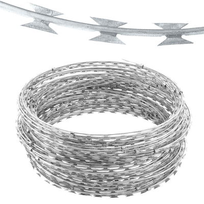 Hot Dip Galvanized CBT65 BTO30 BTO-22 Roll Concertina Doppelstrang Razor Blade Stacheldraht für Gefängnis Netz Zaun