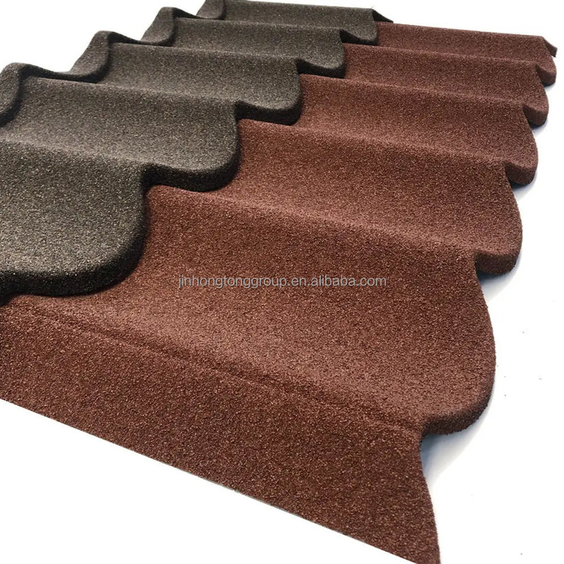 Oberflächenfarbe Steinscheibenbeschichtete Plain-Dachfliesen Steinbeschichtete Metall-Dachfliesen Lange Spanne