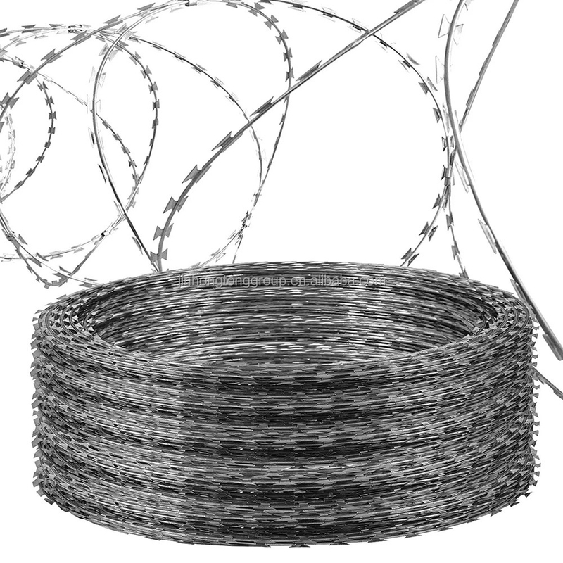 Hot Galvanized 500m Double Strand Razor Stacheldraht Zaun Hochzugsfestigkeit Draht für erhöhte Sicherheit