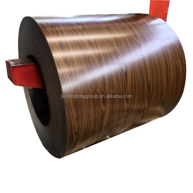 ISO9001 Zertifizierte Holzmalte PPGI-Spulen Z100 Beschichtet gewölbte Zinkstahlspule PPGI RAL 3028 0.3*1000 Spezifikation